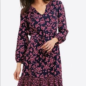 Draper James Lucinda Spring Dress in Navy Cherry Blossom 2XL fits like 1XL